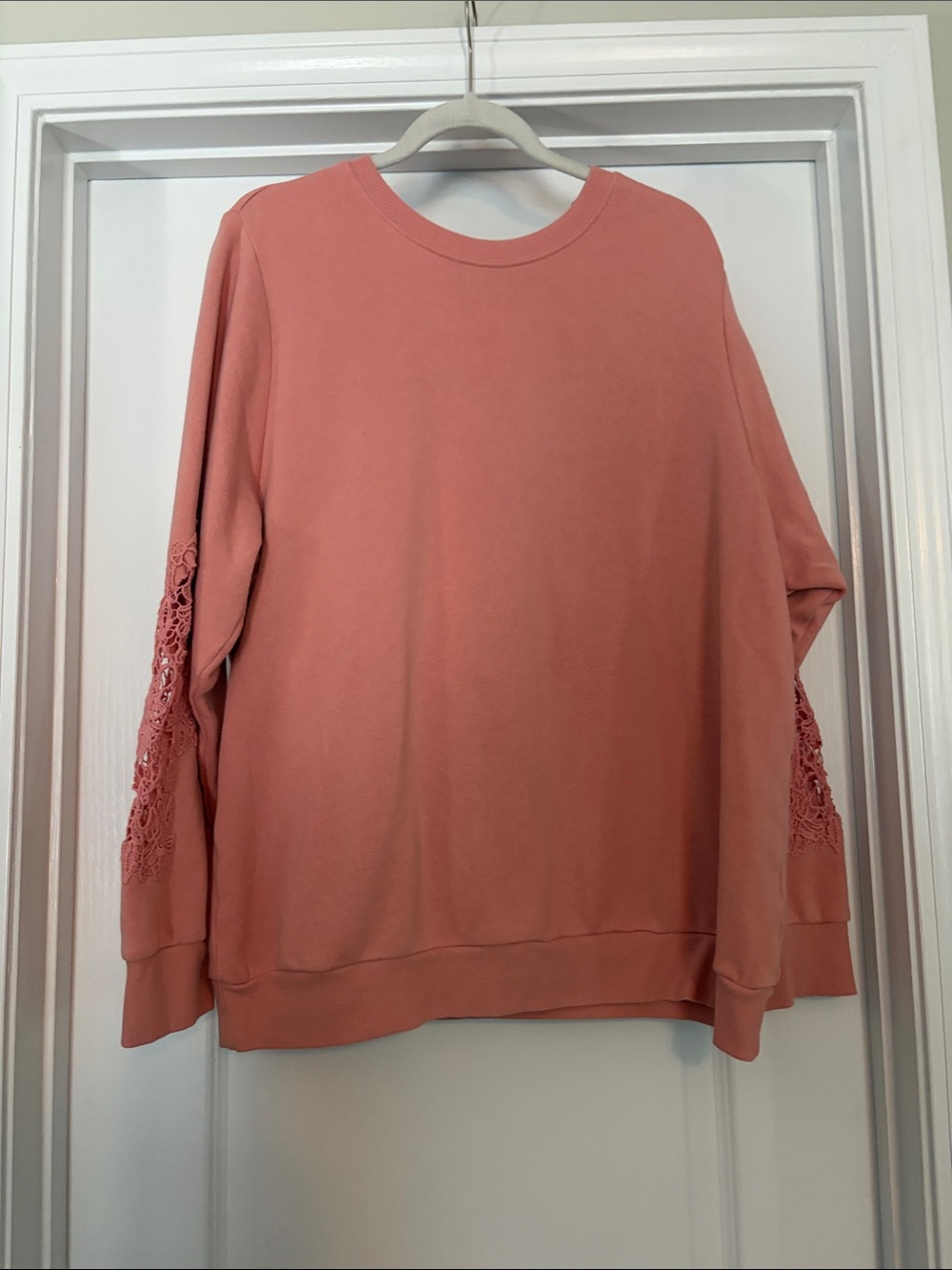 Lace-Trim Pullover Sweatshirt